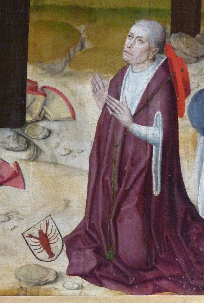 Nikolaus av Cusa. Detalj av altaret i kapellet på St Nicholas Hospital, ca. 1480 av Master of the Life of the Virgin