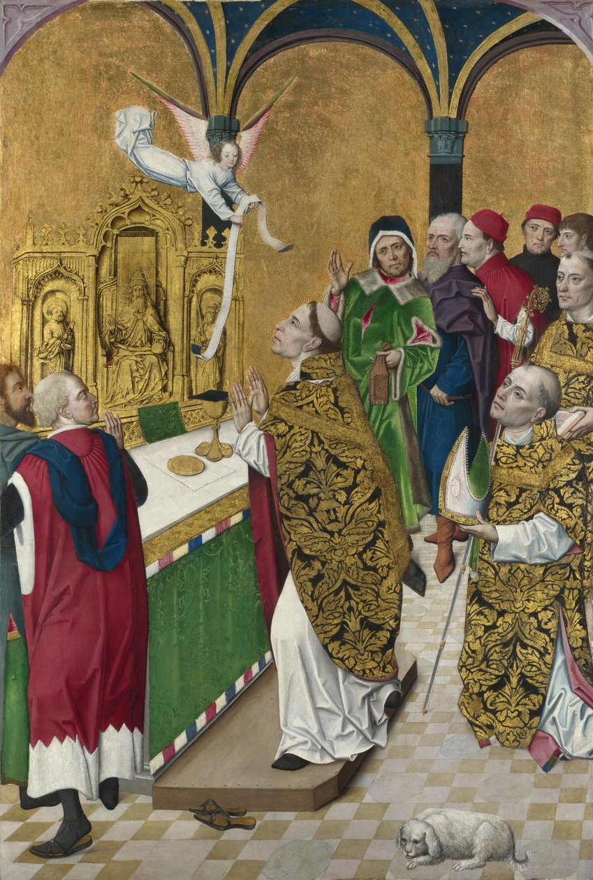 Sankt Huberts mässa. Slutare från Werdens altartavla, ca 1485 av Master of the Life of the Virgin