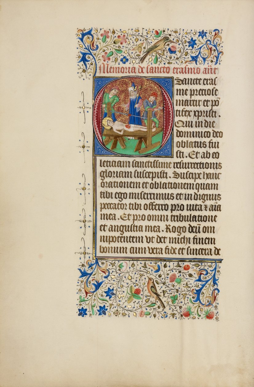 Inledande O: Sankt Erasmus martyrdöd av Master of the Llangattock Hours
