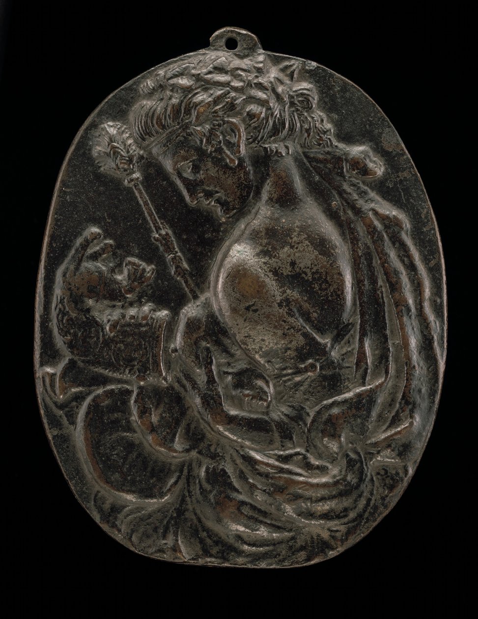 En Bacchante, sent 1400-tal eller tidigt 1500-tal. av Master of the Martelli Mirror