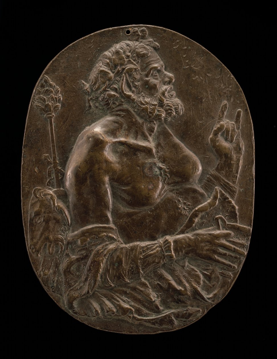 En satyr, sent 1400-tal eller tidigt 1500-tal. av Master of the Martelli Mirror