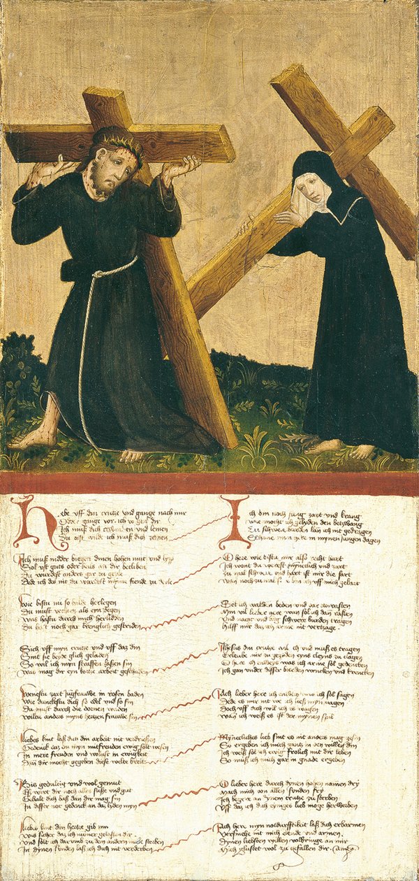 Kristus som bär korset av Master of the Middle Rhine