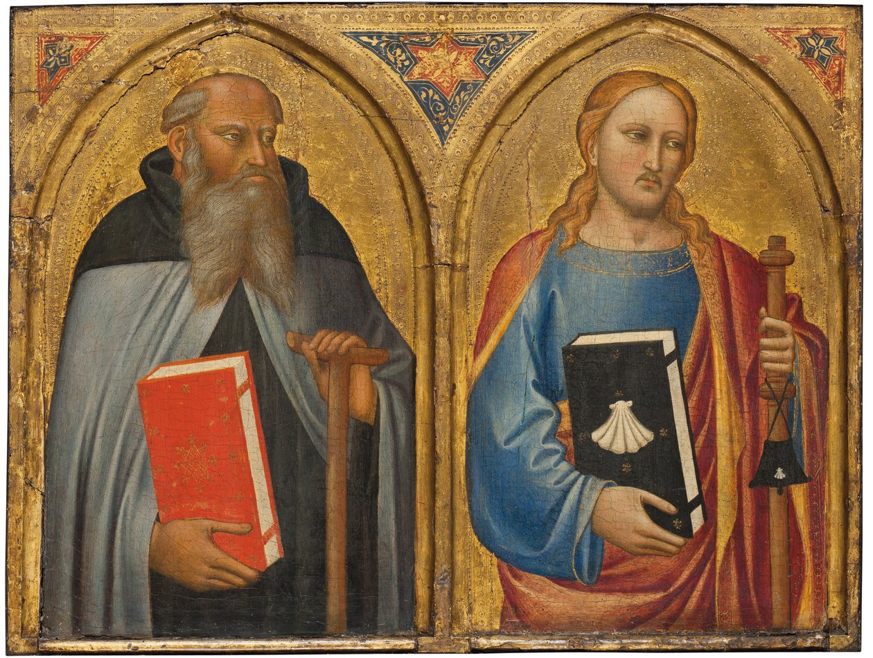 Saint Anthony Abbot och Saint James the Greater av Master of the Misericordia