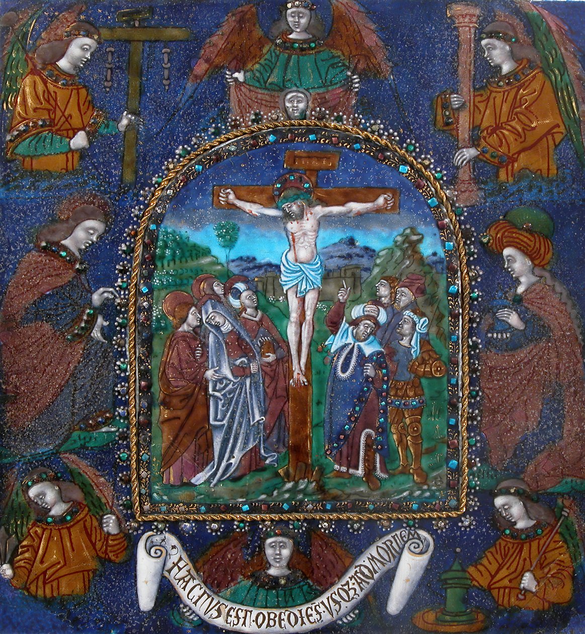 Platta med korsfästelsen, fransk, 1500-talet. av Master of the Orleans Triptych
