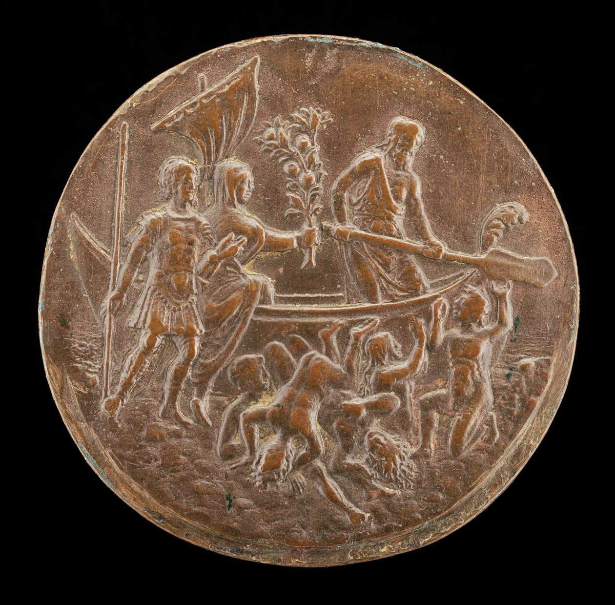 Aeneas Descending to the Underworld, fjärde kvartalet 1400-talet. av Master of the Orpheus Legend