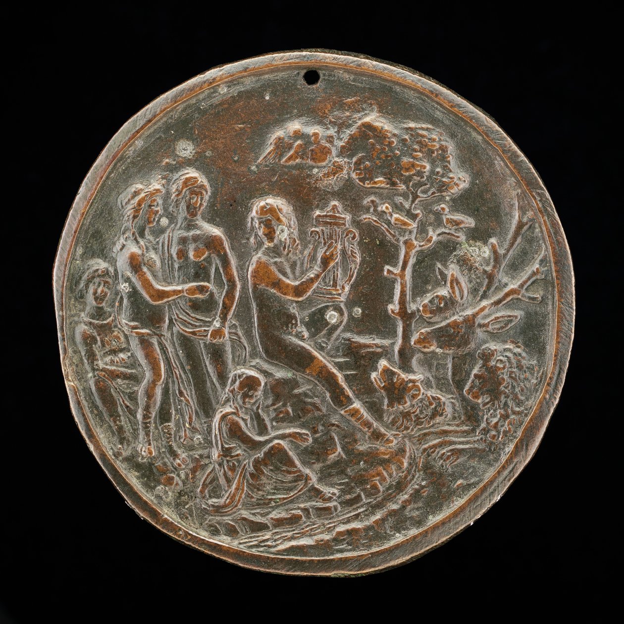 Orpheus spelar för djuren, fjärde kvartalet 1400-talet. av Master of the Orpheus Legend