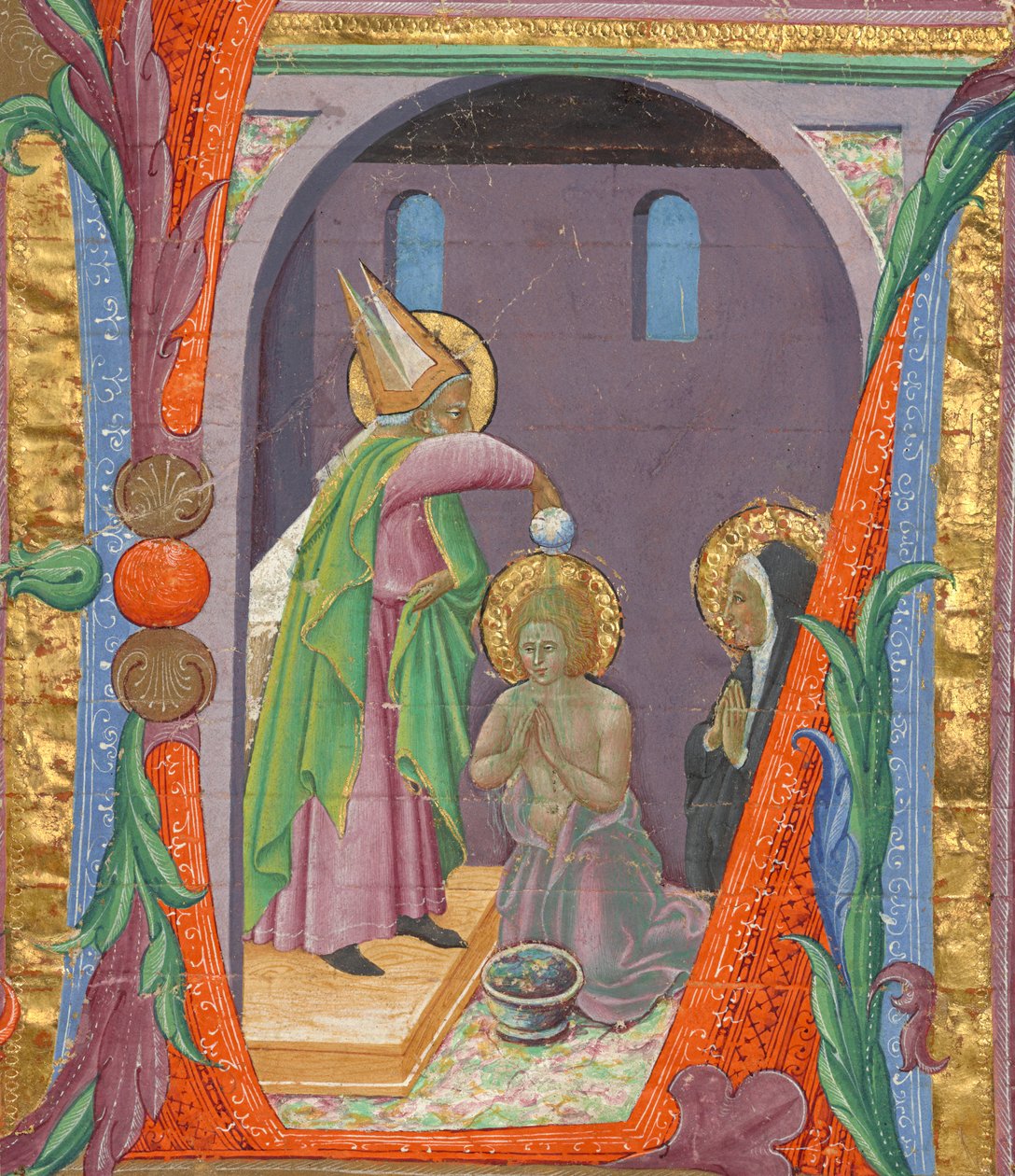 Inledande text L: Sankt Augustinus dop av Master of the Osservanza