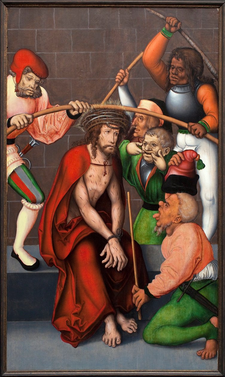 Törnekronan. Målning av mästaren på altartavlan av Pflock (Tyskland), olja på trä, cirka 1520. Museum of Fine Arts Gent (Belgien). av Master of the Pflockschen Altar