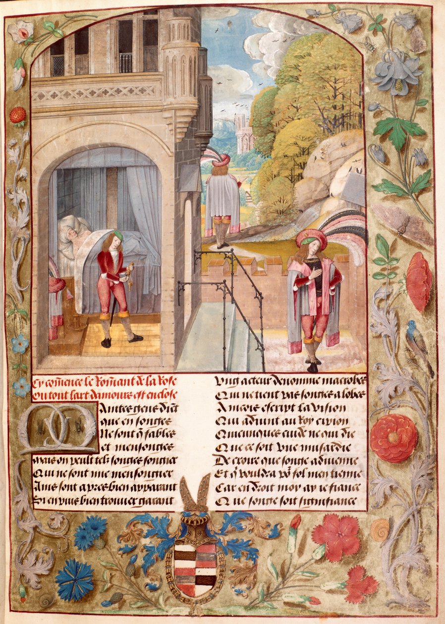 Harley 4425, fol.7 Älskaren sover, reser sig och går till kärlekens trädgård, från 