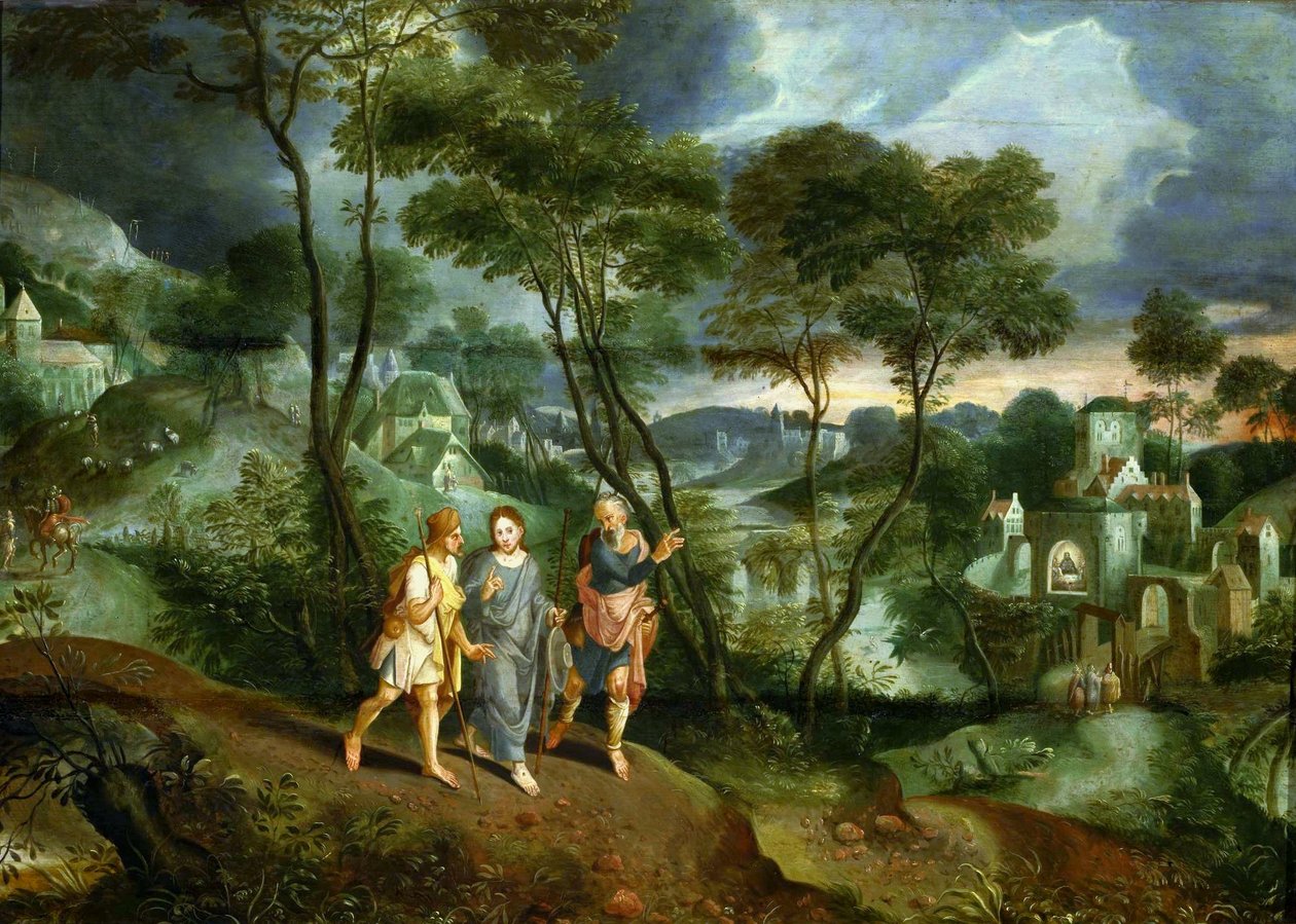 Kristus med lärjungarna på väg till Emmaus av Master of the Prodigal Son