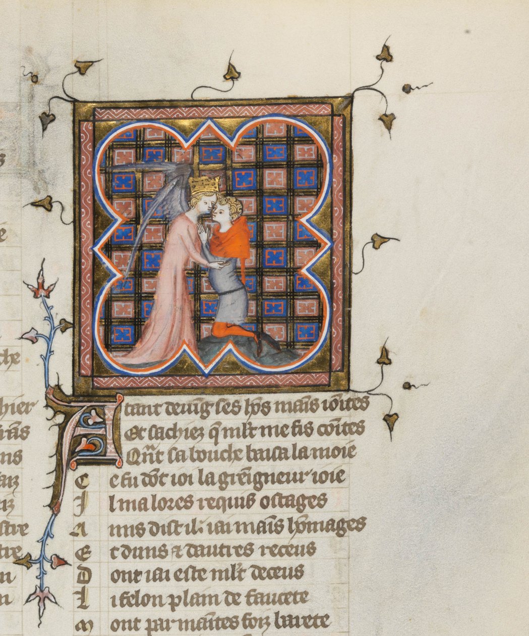Miniatyr från ett manuskript av Roman de la Rose av Guillaume de Lorris och Jean de Meun, 1353 av Master of the Rose novels