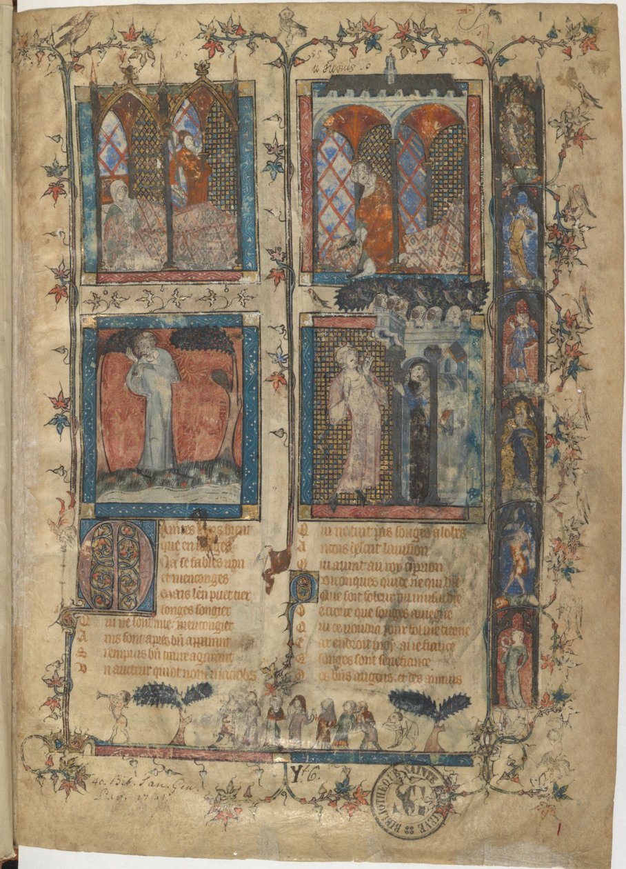 Miniatyr från ett manuskript av Roman de la Rose av Guillaume de Lorris och Jean de Meun, 1353 av Master of the Rose novels