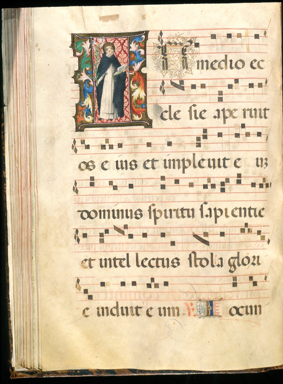 Folio från ett gradvist sent 1400-tal (bläck, tempera och bladguld på pergament) av Master of the Saluces Hours (attr. to)