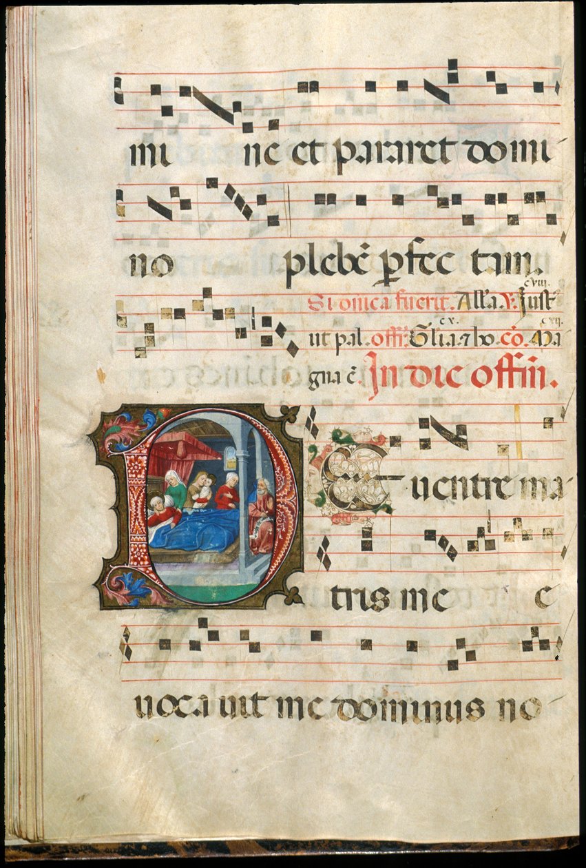 Folio från ett gradvist sent 1400-tal (bläck, tempera och bladguld på pergament) av Master of the Saluces Hours (attr. to)
