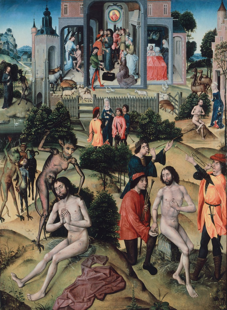 Scener ur Jobs liv av Master of the St. Barbara Legend