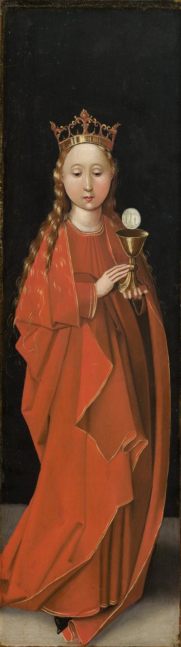 Saint Barbara [vänster flygel exteriör] av Master of the Starck Triptych