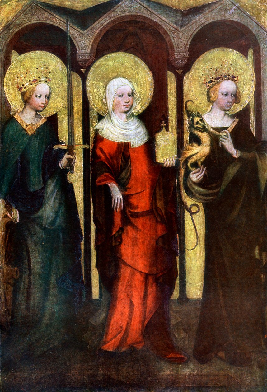Målning på baksidan av Trebon-altartavlan, c1380 1955. av Master of the Trebon Altarpiece