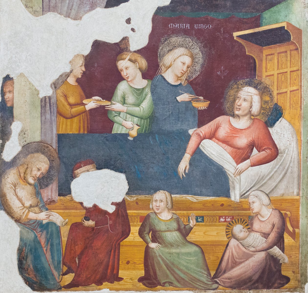 Baptistens födelse, första hälften av 1300-talet (fristående fresk) av Master of the Urbino Coronation