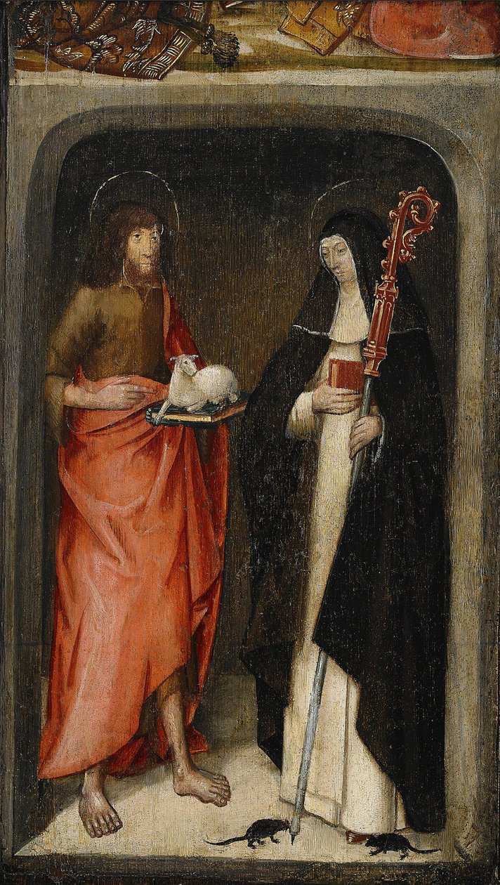 Saint John the Baptist och Saint Gertrude of Nivelles, 1480 av Master of the View of St. Gudule