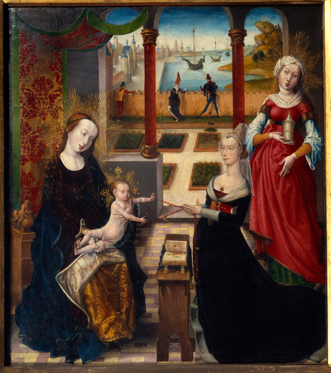 Jungfru och Sankta Maria Magdalena Målning av Mästaren över utsikten över Sainte-Gudule (1400-talet) (ec.flam.) 1475 Lièges konstmuseum av Master of the View of St. Gudule