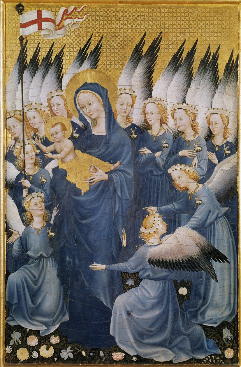 Jungfrun har barnet av Master of the Wilton Diptych