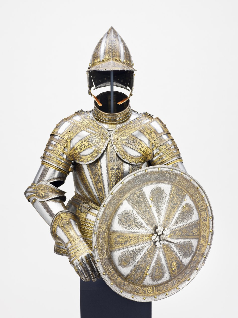 Halvrustning och tavla för tjänst till fots, c.1600 av Master of the sign of the
