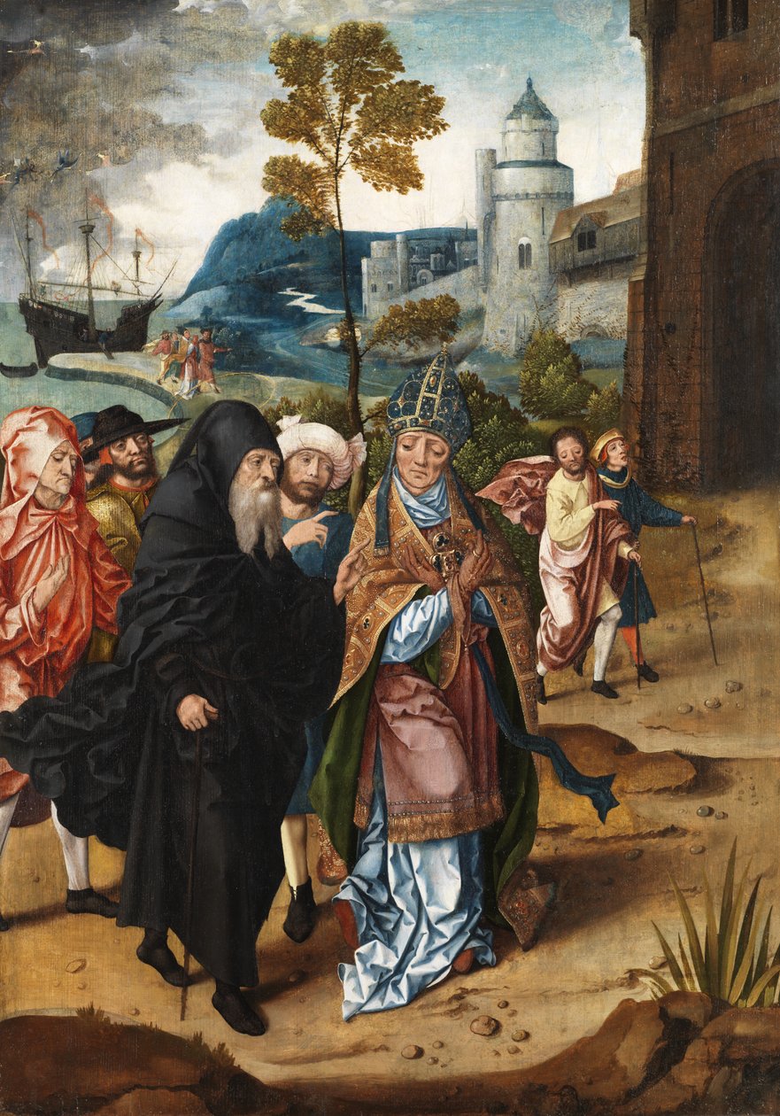 Biskop och en eremithelgon, ca 1510-20 av Master of the von Groote Adoration