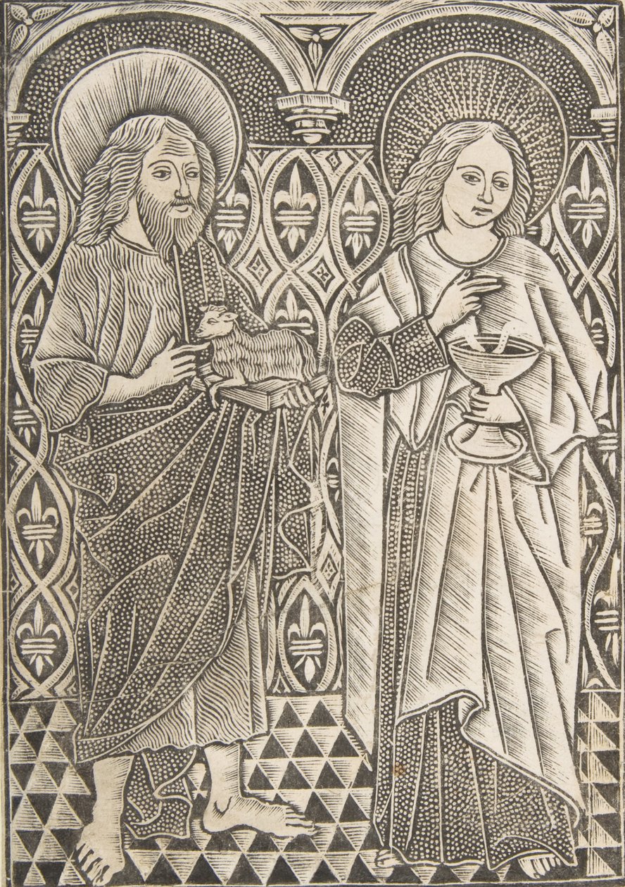 Sankt Johannes döparen och Sankt Johannes evangelisten, 1400-talet. av Master with the Cologne Arms