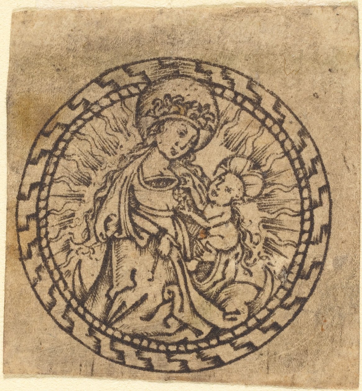 Madonna och barn av Master with the Flower Borders