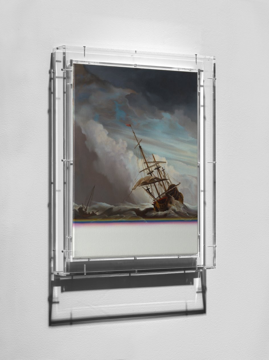 Expiration Painting, Galleon, 2016 (olja på duk, trä, plexiglas) av Mat Collishaw