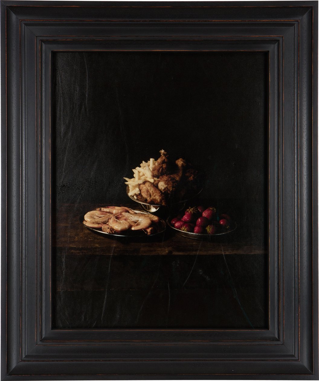 Last Meal on Death Row, John Wayne Gacy, 2012 (digitalt transfertryck på pergament av getskinn) av Mat Collishaw