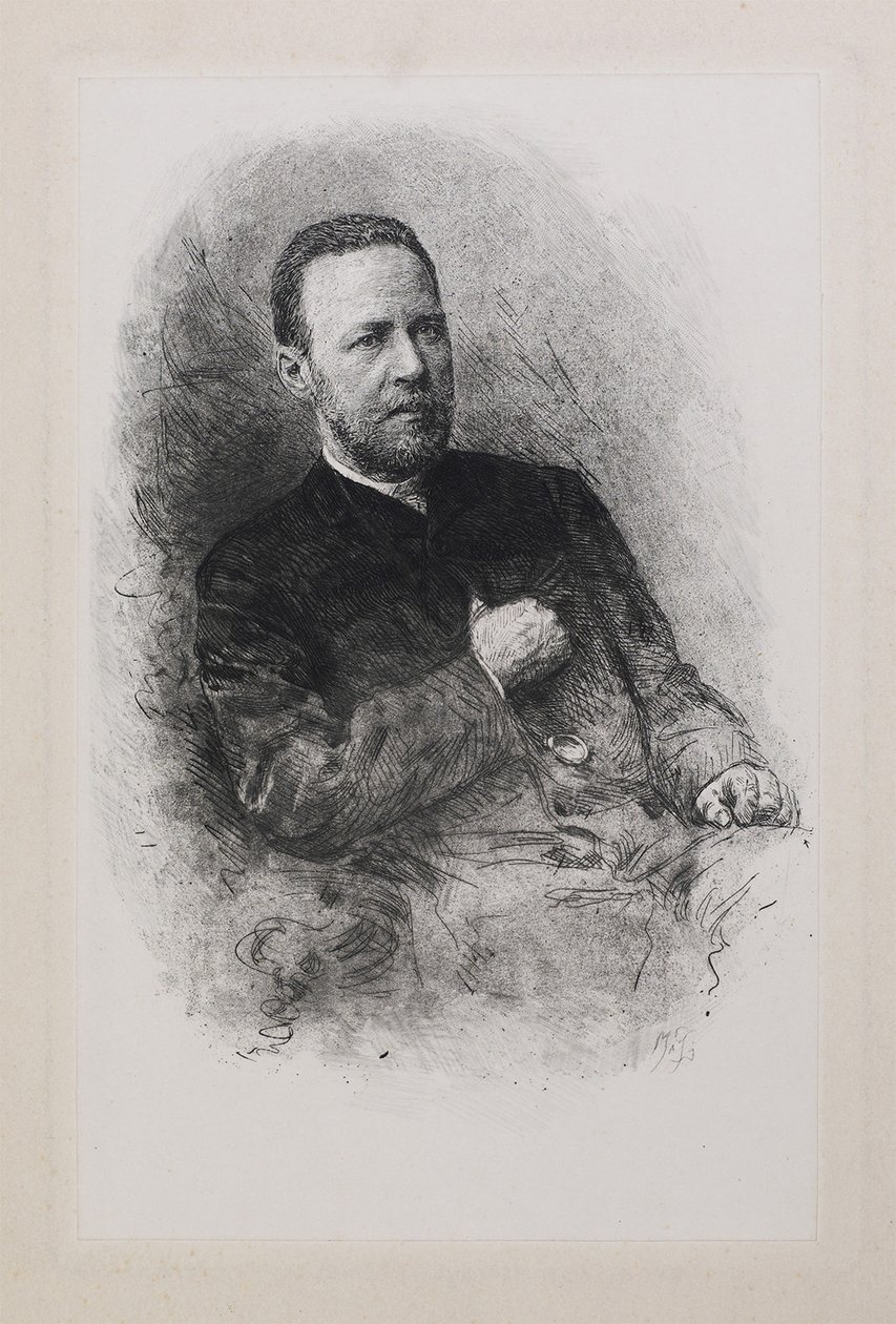 Porträtt av historikern och journalisten Sergey Nikolayevich Shubinsky 1834-1913, 1900-talet av Mate