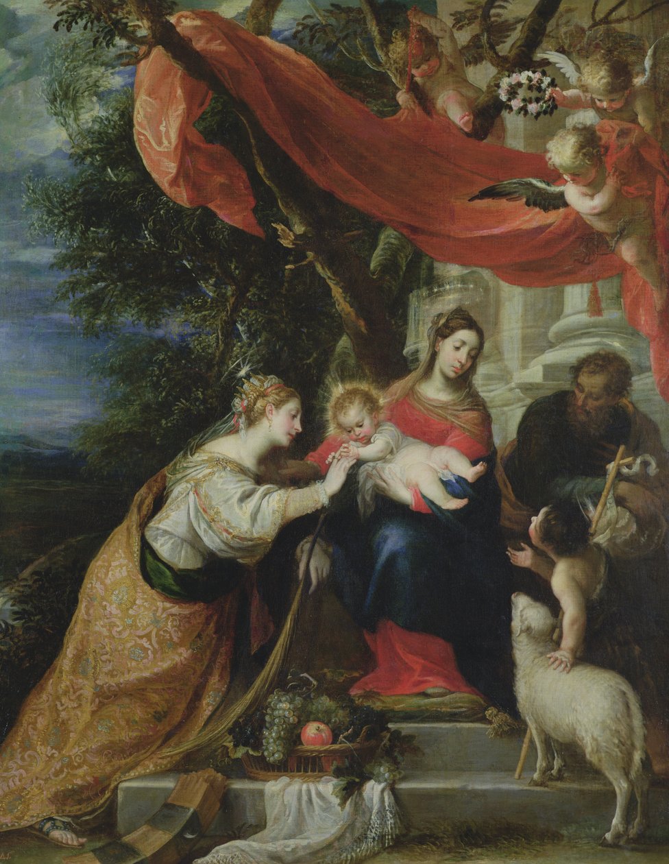 Den mystiska trolovningen av den heliga Katarina, 1660 av Mateo Cerezo
