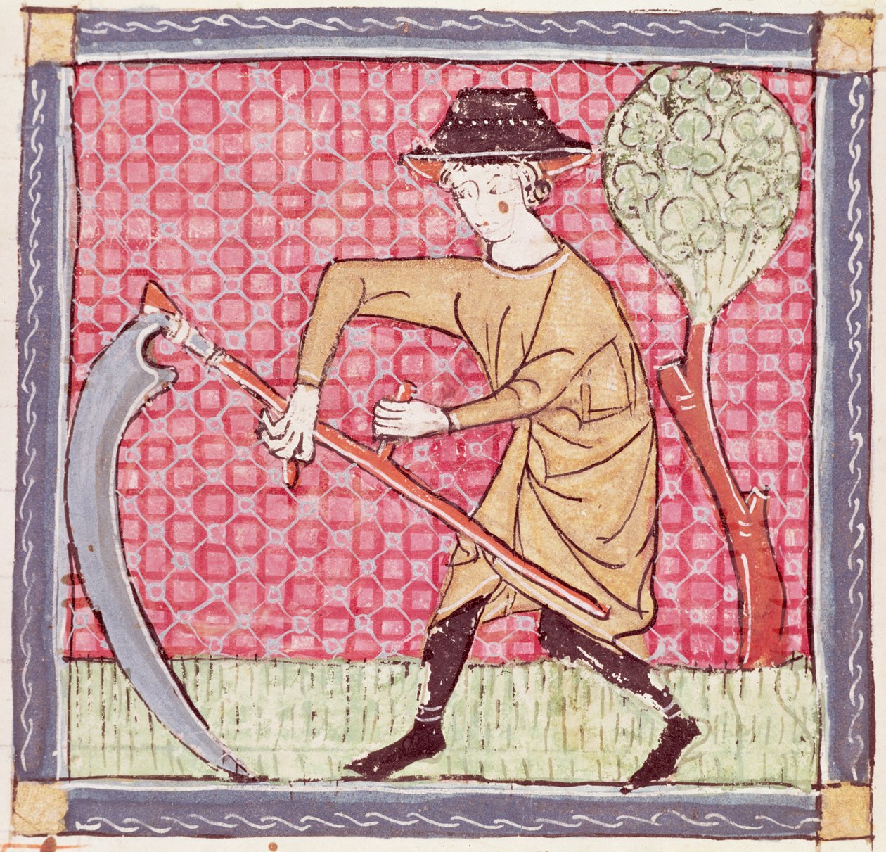 Fol.58v juni: Höslagning av Matfre Ermengaut