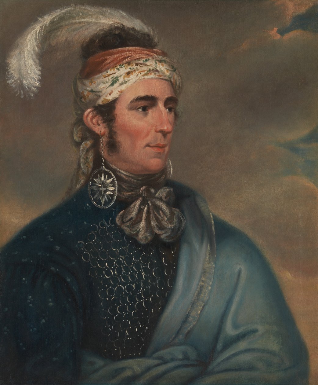 Portrait of Major John Norton as Mohawk Chief Teyoninhokarawen av Mather Brown