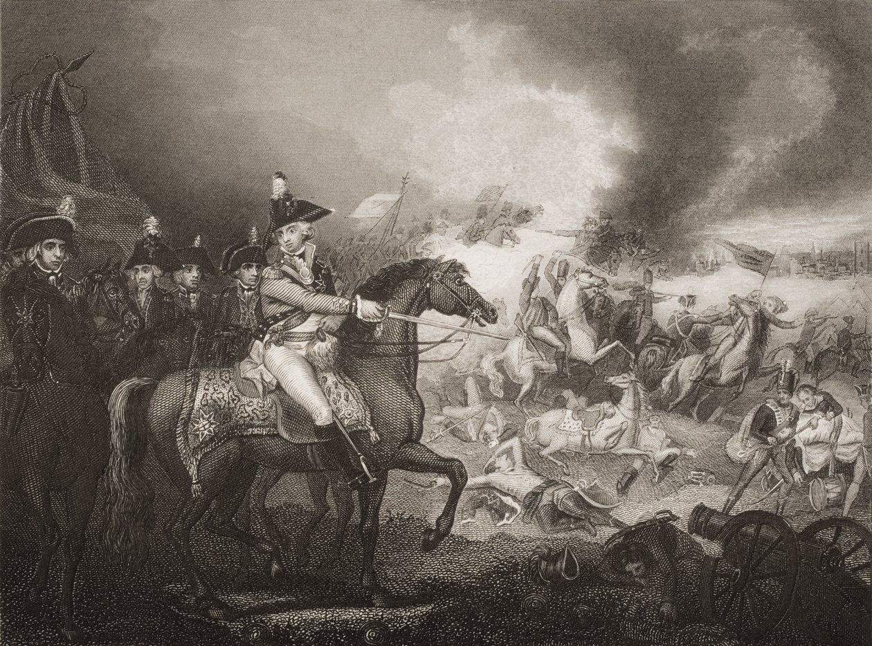 Attacken mot det franska lägret på kullarna i Famars nära Valenciennes, den 23 maj 1793, illustration från 