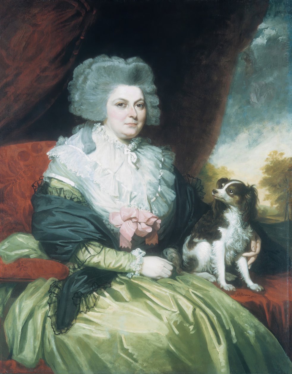 Dam med en hund, 1786. av Mather Brown