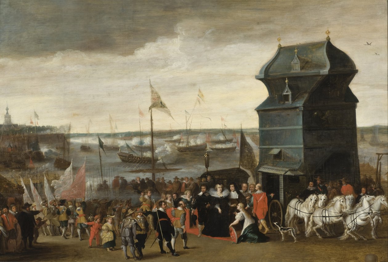 Drottning Marie de Medici går i land i Antwerpen, 1632 av Matheus Vroom