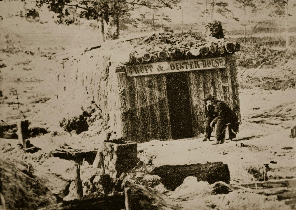Bombsäker restaurang på Petersburglinjen, 1861-65 av Mathew B. Brady