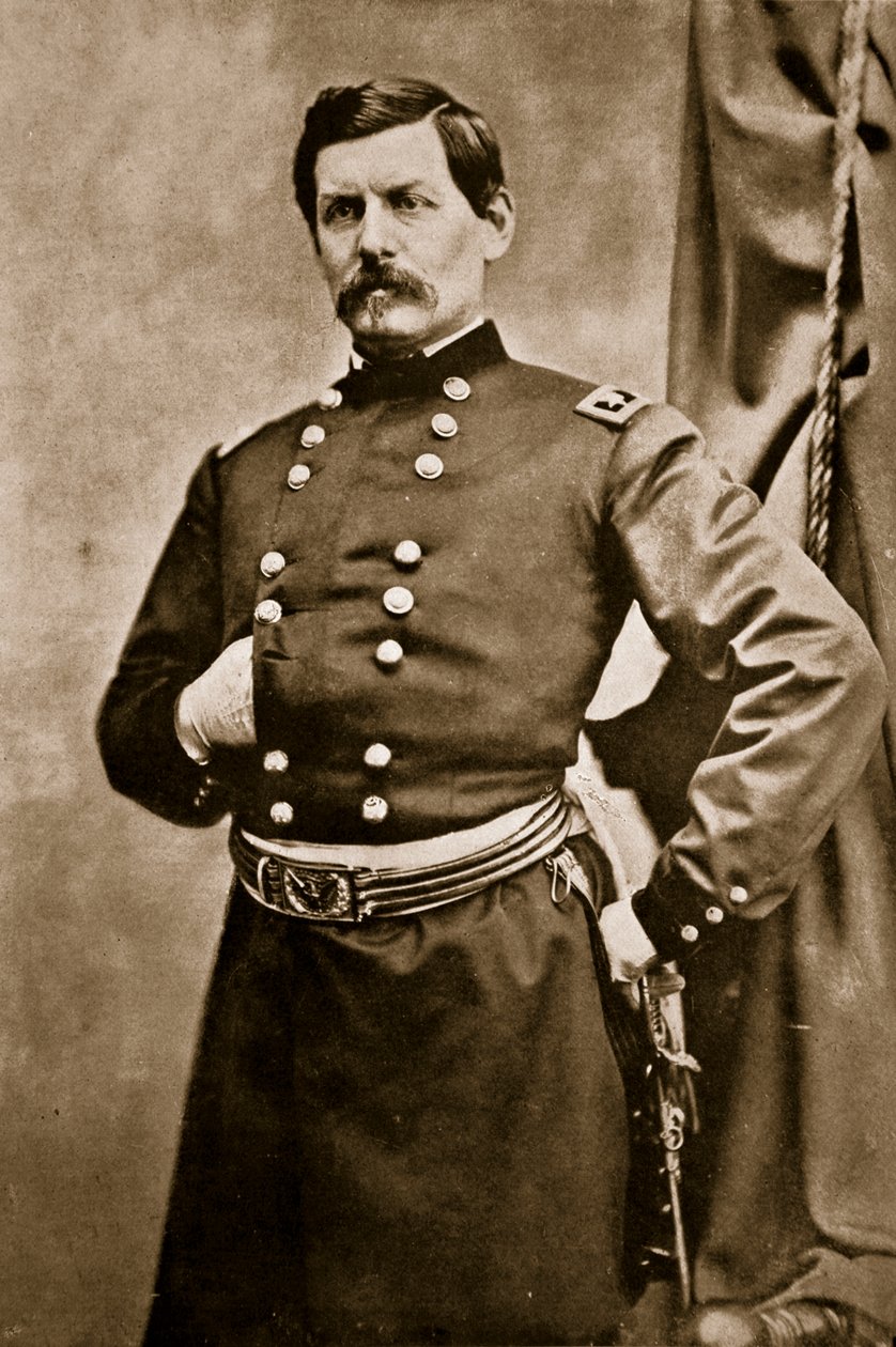 Porträtt av general George B. McClellan, 1861-65 (sepiafoto) av Mathew B. Brady