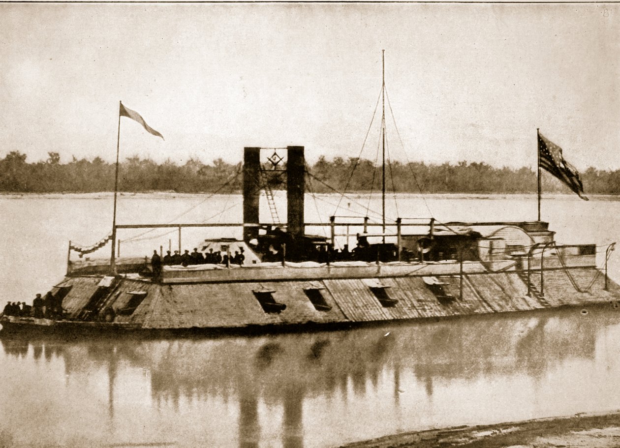 Den första järnklädda kanonbåten byggd i Amerika, 1861 av Mathew B. Brady