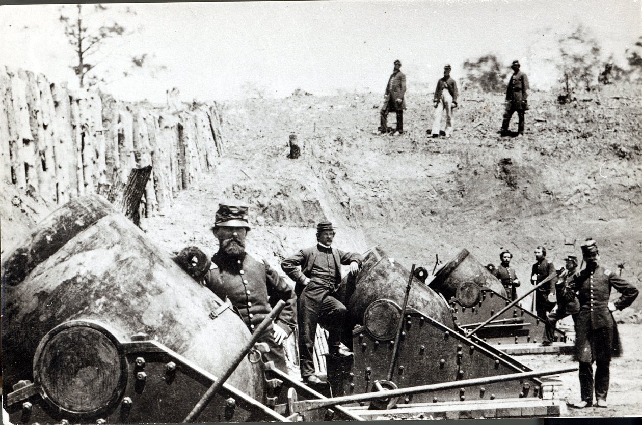 Batteri nr.4 nära Yorktown, 1862 av Mathew B. Brady