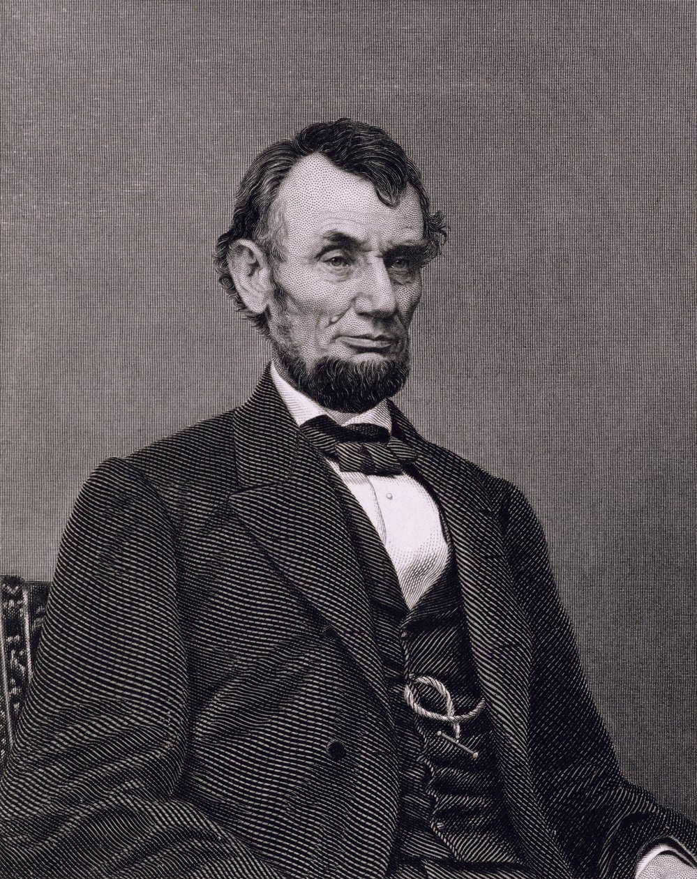 Abraham Lincoln, graverad från ett fotografi av William G. Jackman (gravering) av Mathew (after) Brady