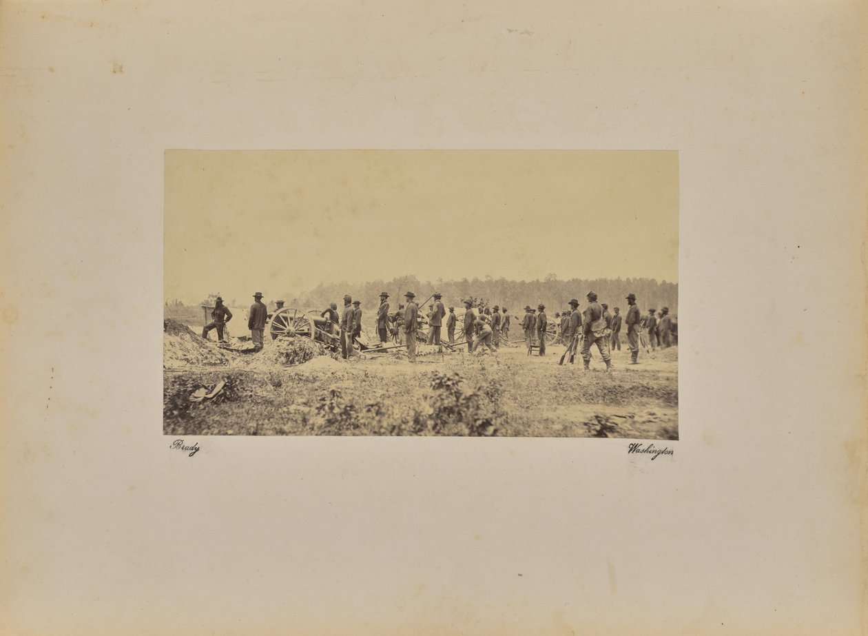 Kapten Coopers [sic] batteri - 1 Pennsylvania B. [sic] framför P. av Mathew B. Brady
