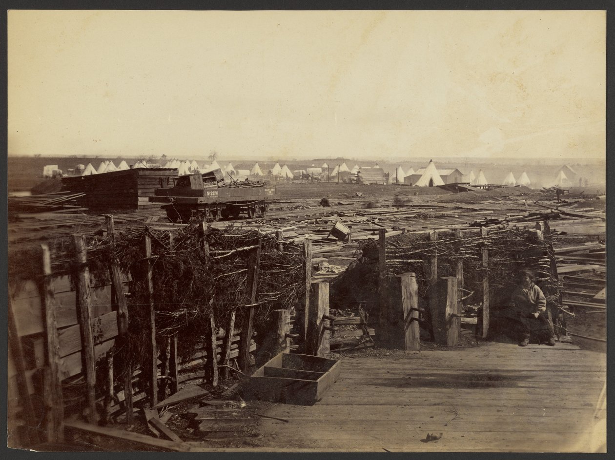 [Befästningar, Manassas, ockuperade av 13th Mass.] av Mathew B. Brady