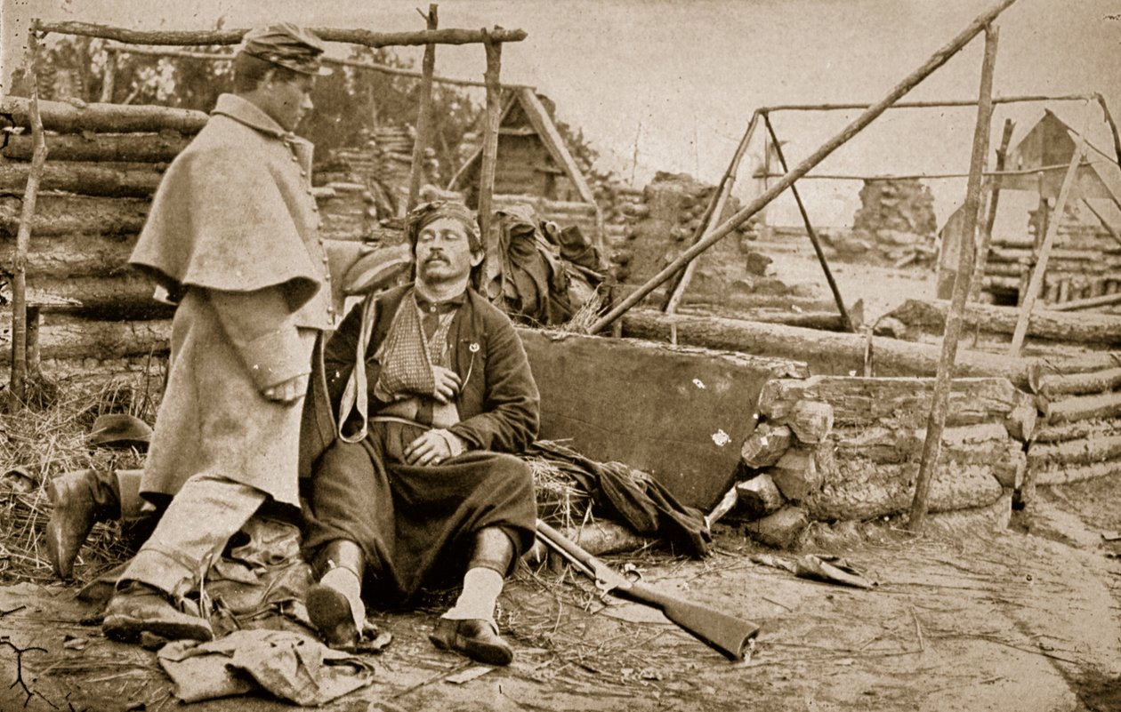 En sårad Zouave, 1861-65 av Mathew B. Brady