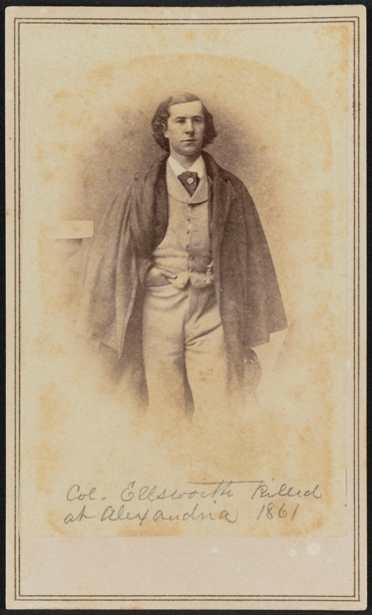 Carte-de-visite-porträtt av Col. Elmer Ephraim Ellsworth, 1861. av Mathew Brady
