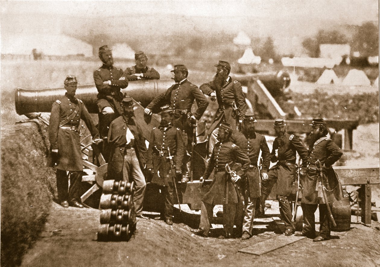 General Corcoran (längst till vänster) och Officers of the 69th New York Volunteers, 1861-65 av Mathew B. Brady