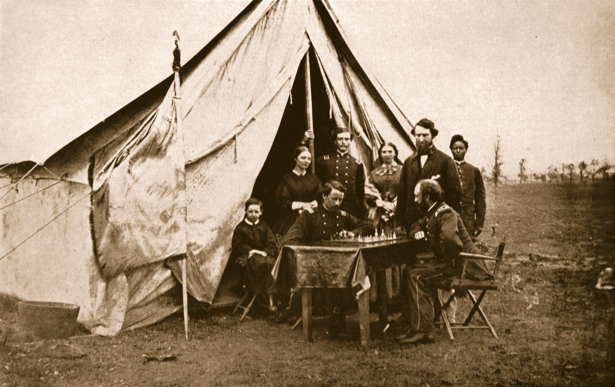 General James H. Wilson och hans vänner, 1861-65 (sepiafoto) av Mathew B. Brady