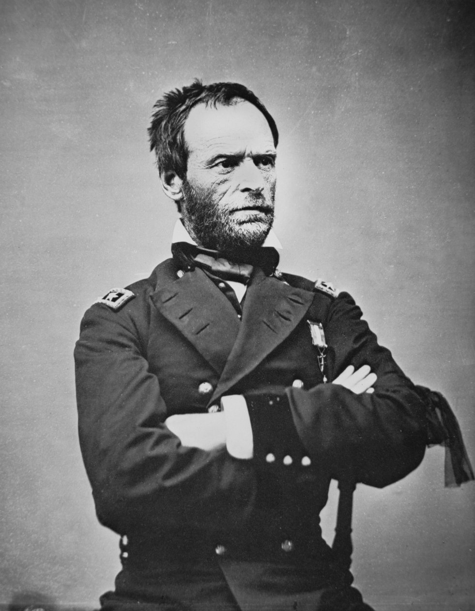 General William T. Sherman (1820-91) (s/v foto) av Mathew Brady